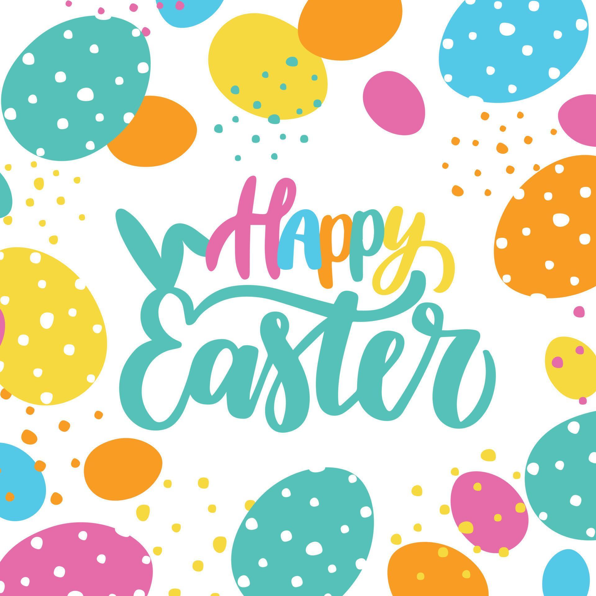 Colourful Happy Easter Text Print 5844934 Vector Art at Vecteezy