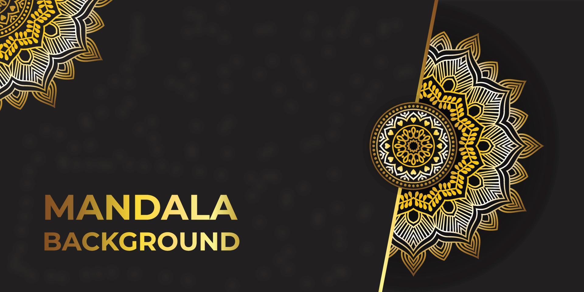 Luxury Islamic Mandala Background Template With Golden Color vector