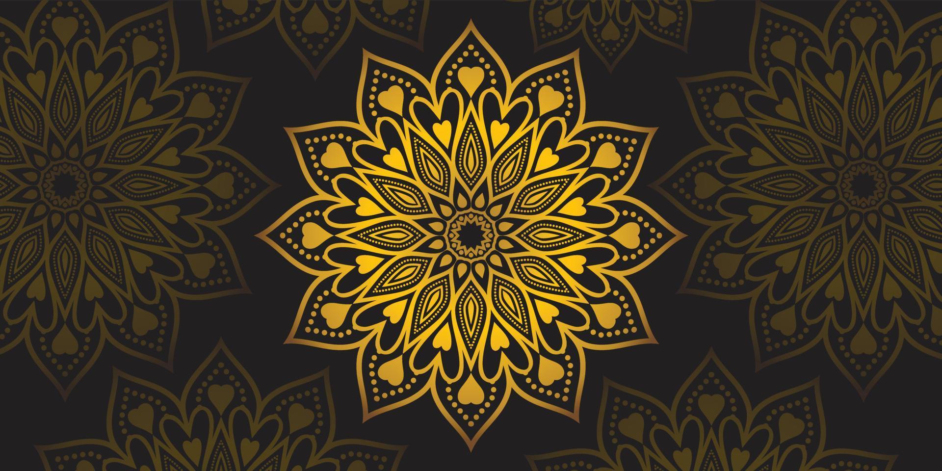 Golden Luxury Mandala Vector Art Background