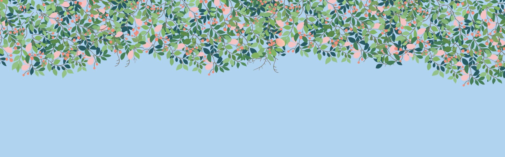 cielo azul con ramas flor de cerezo. textura transparente vector