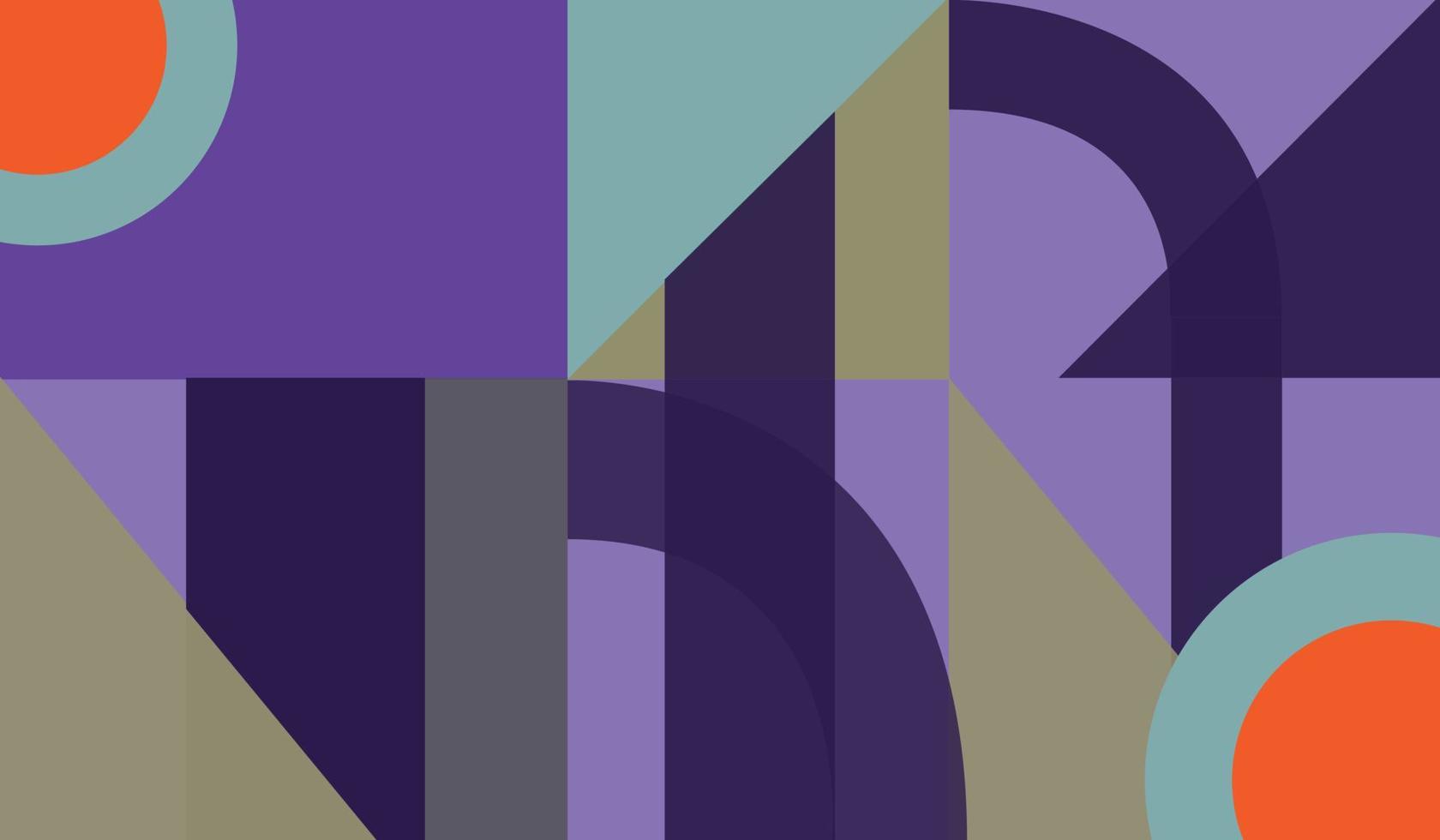 fondo geométrico abstracto vectorial de moda con círculos en estilo escandinavo retro. patrón gráfico de formas simples en colores pastel, mosaico abstracto. vector