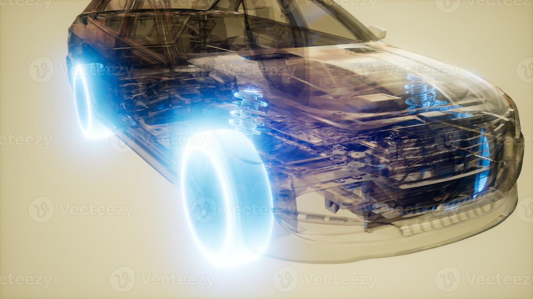 Car Wheels Glowing in Car photo