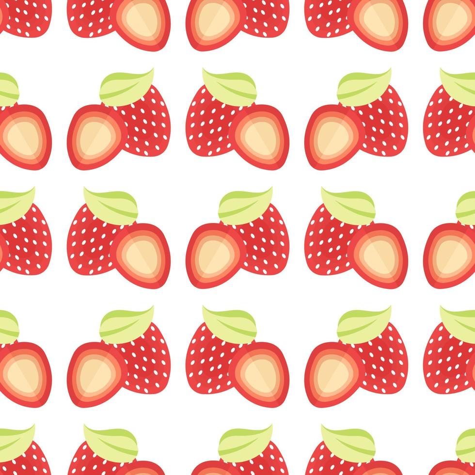 strawberry fruit seamless pattern vector