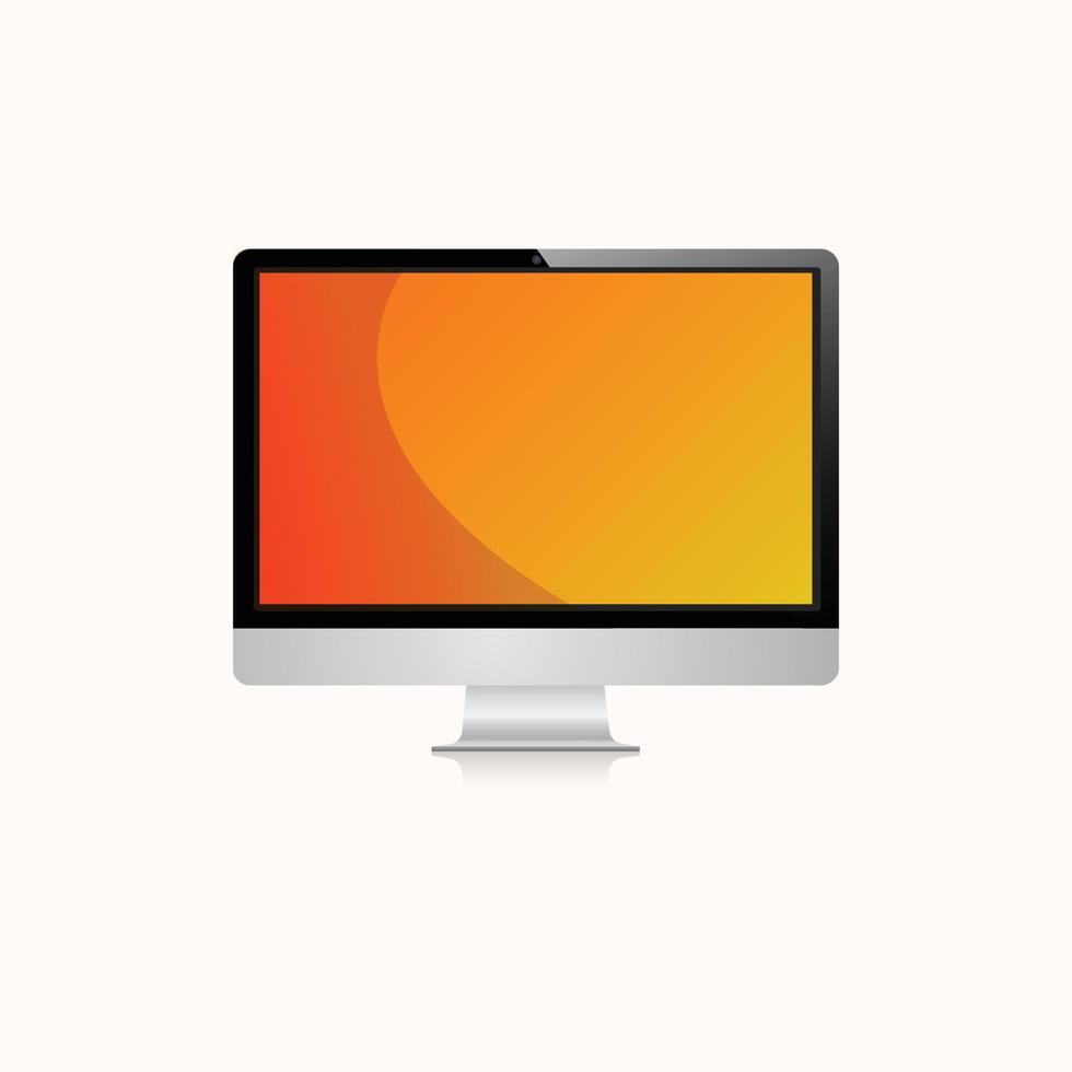 Colorful Empty computer monitor vector mockup