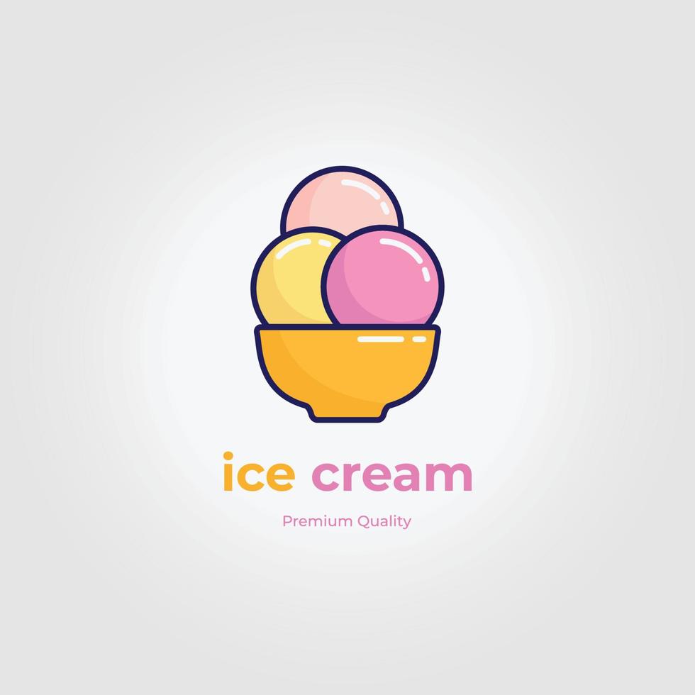 taza helado icono logotipo vintage vector ilustración diseño