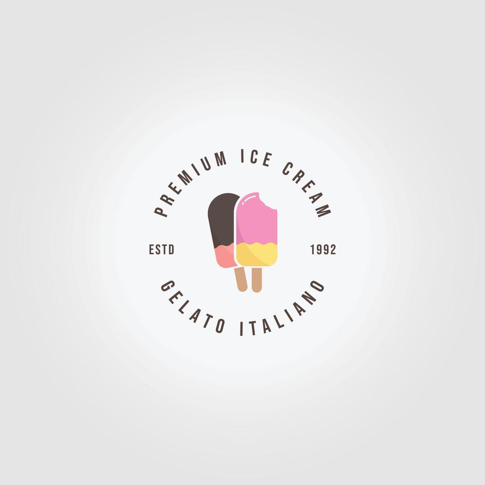 Minimalist Modern Ice Cream Icon Logo Vintage Vector Illustration Design