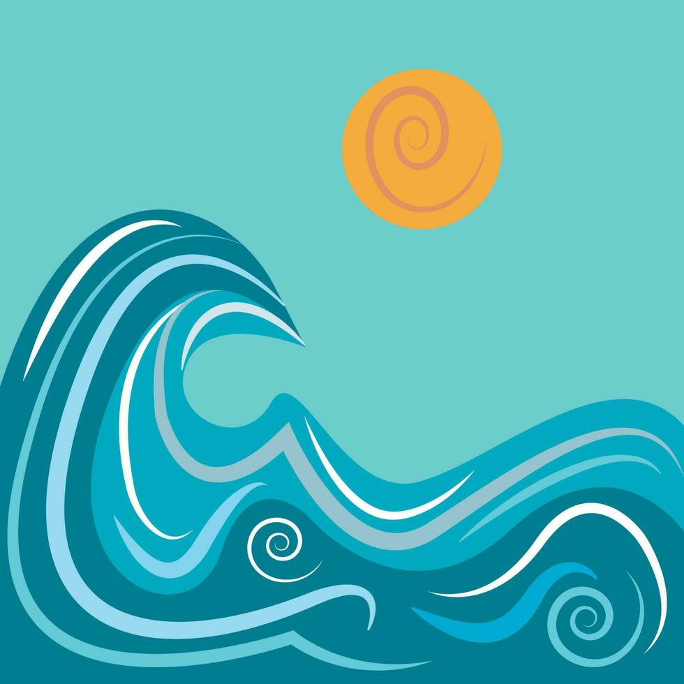 abstract ocean waves vector