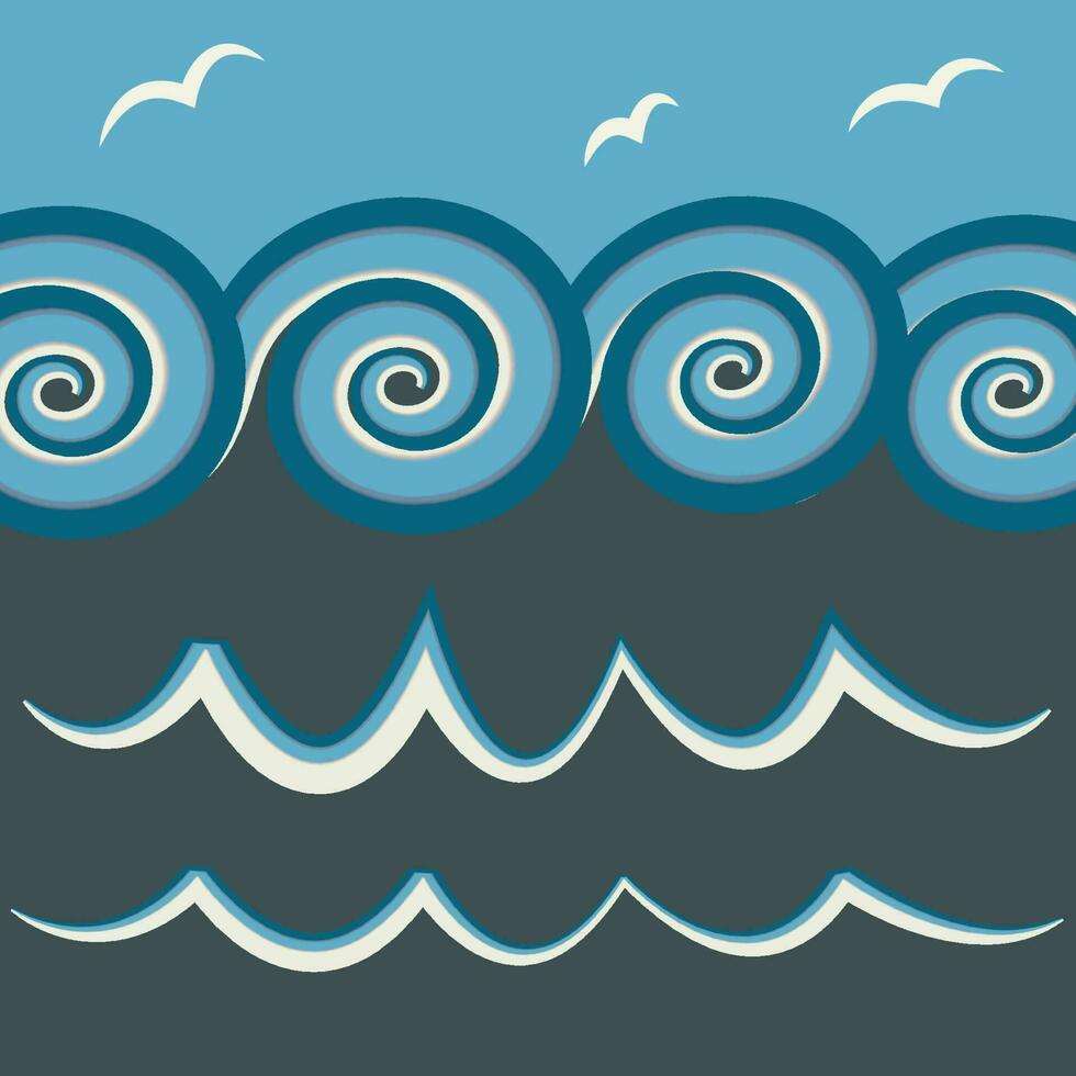 olas oceánicas abstractas vector