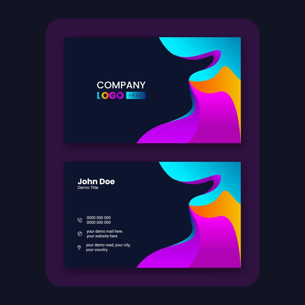 modern abstract business card design template vector