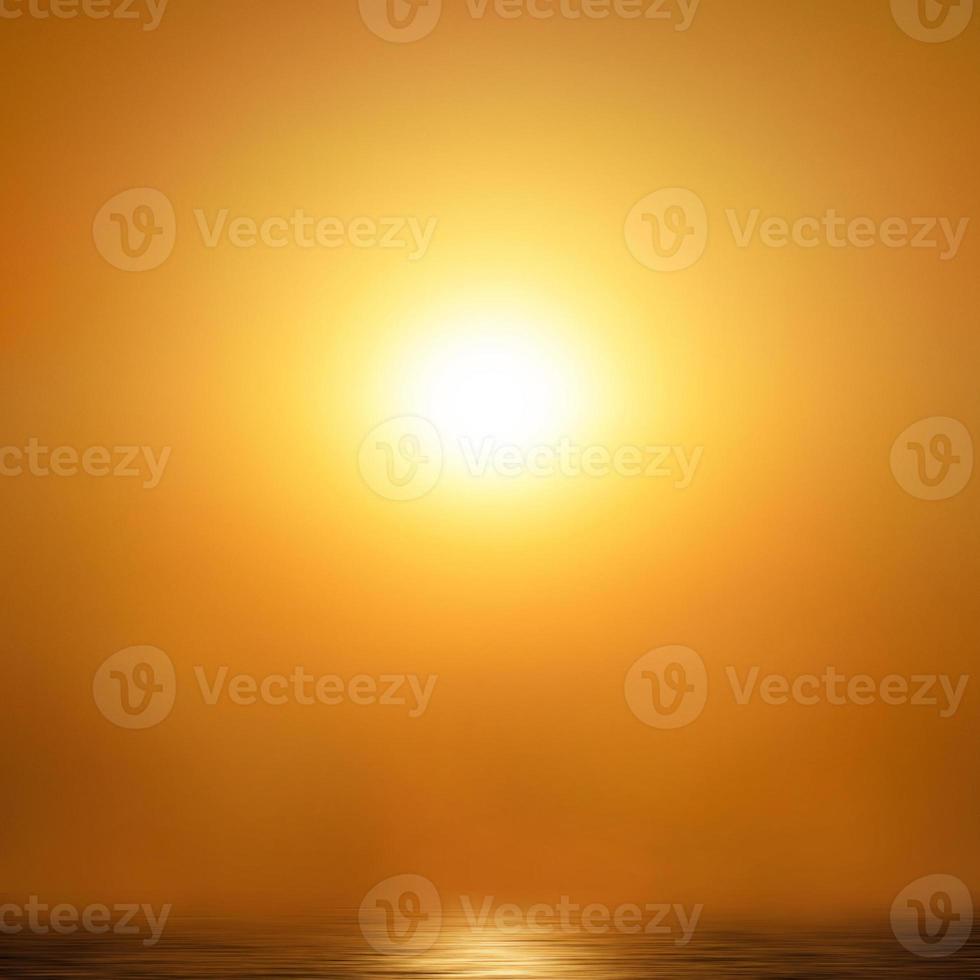 Orange sunset over the sea. Beautiful monochrome background in blur. photo