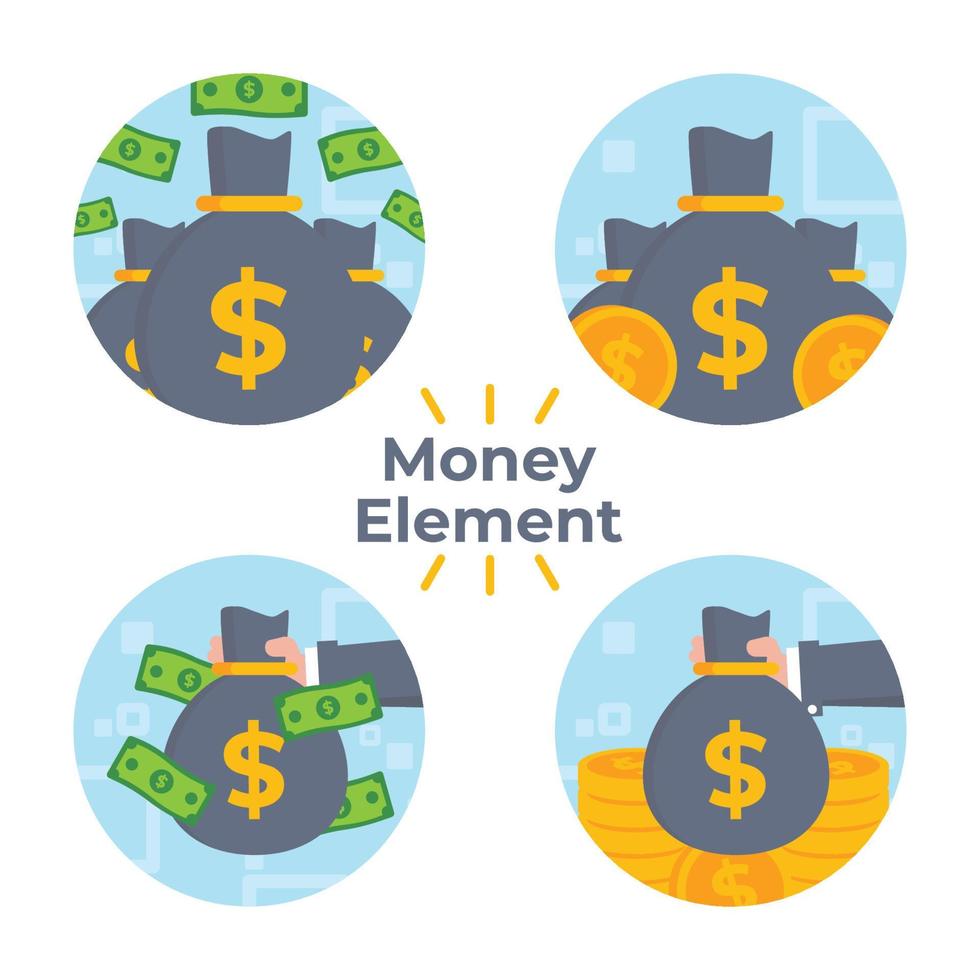 Set Of Money Elements vector