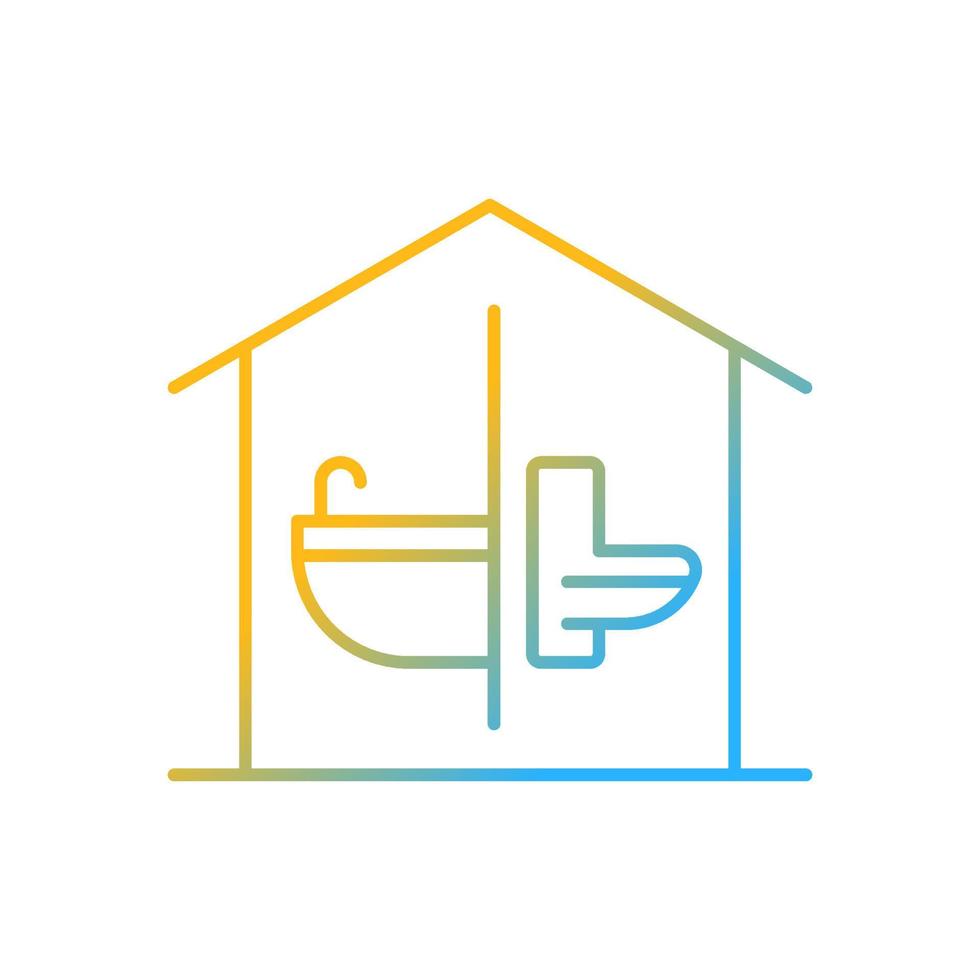 Sanitation facilities gradient linear vector icon. Hygienic conditions maintenance. Accessible bathroom in home. Thin line color symbol. Modern style pictogram. Vector isolated outline drawing