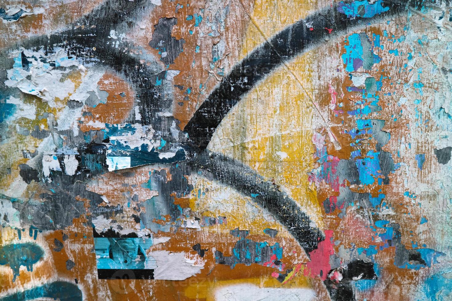 Abstract colorful urban street art graffiti texture background. Close up of urban modern art wall paint. photo
