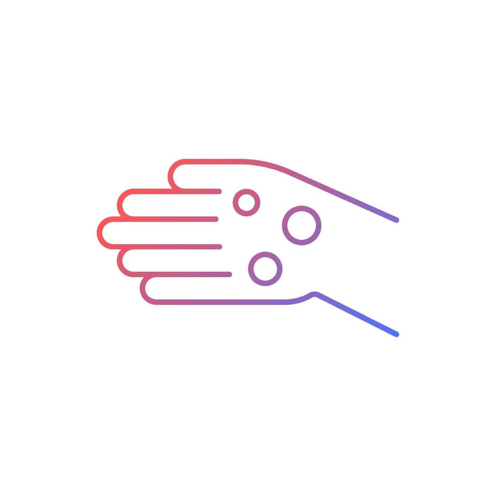 Rheumatoid nodules gradient linear vector icon. Painless masses under skin. Malformations in bone. Firm bumps. Thin line color symbol. Modern style pictogram. Vector isolated outline drawing