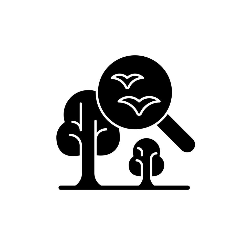 Environmental science black glyph icon. Current environmental problems, natural world study. Environmental science lessons in schools. Silhouette symbol on white space. Vector isolated illustration