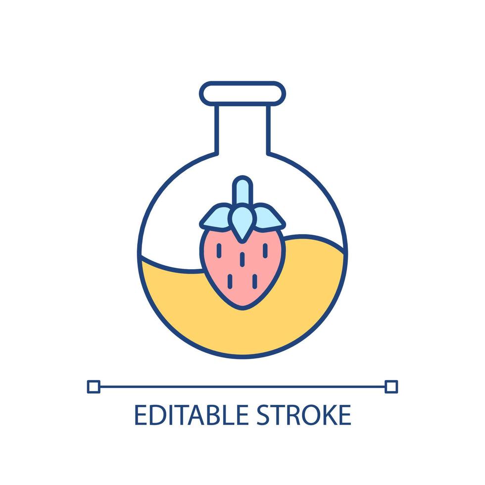 Flavouring RGB color icon. Food additive. Supplement of natural, chemical origin. Taste and smell enhancer. Isolated vector illustration. Simple filled line drawing. Editable stroke. Arial font used