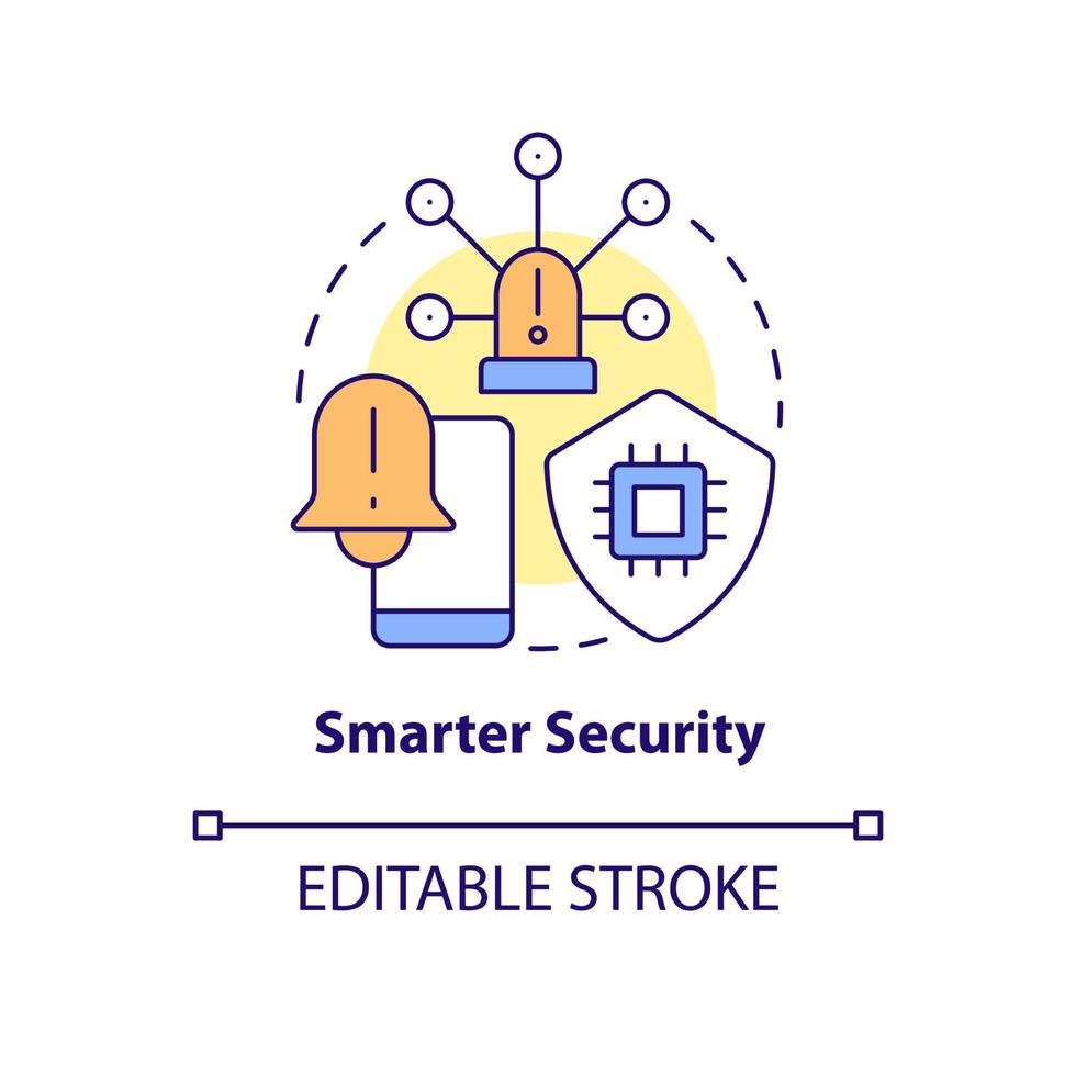 Smarter security concept icon. Smart technology for seniors abstract idea thin line illustration. Enhancing home safety. Isolated outline drawing. Editable stroke. Arial, Myriad Pro-Bold fonts used vector