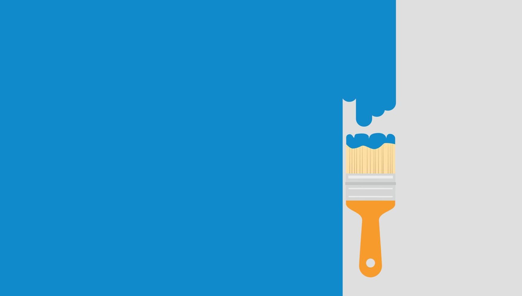 Vector illustration of Paint brush with blue splash