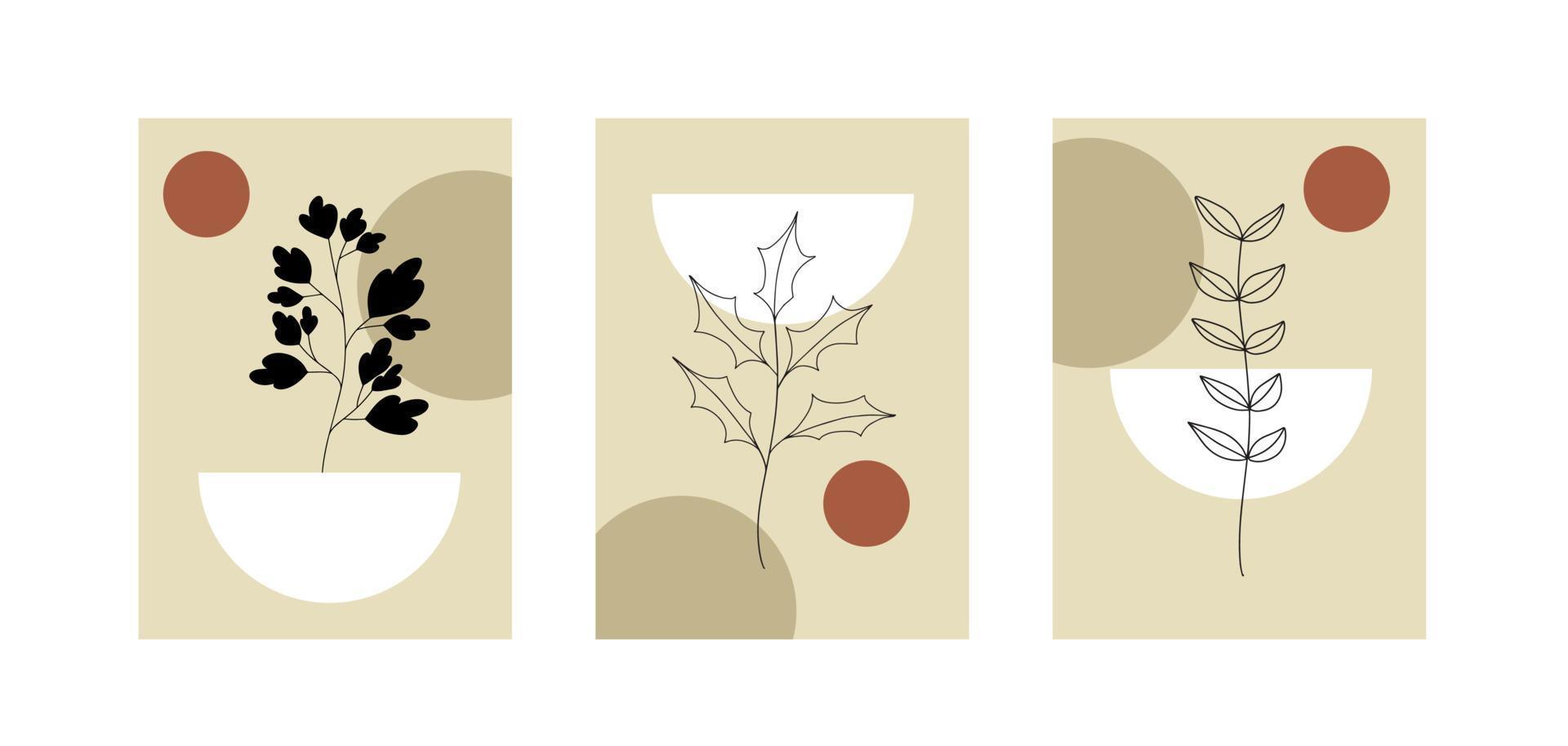 Abstract modern hand draw minimalist poster vector