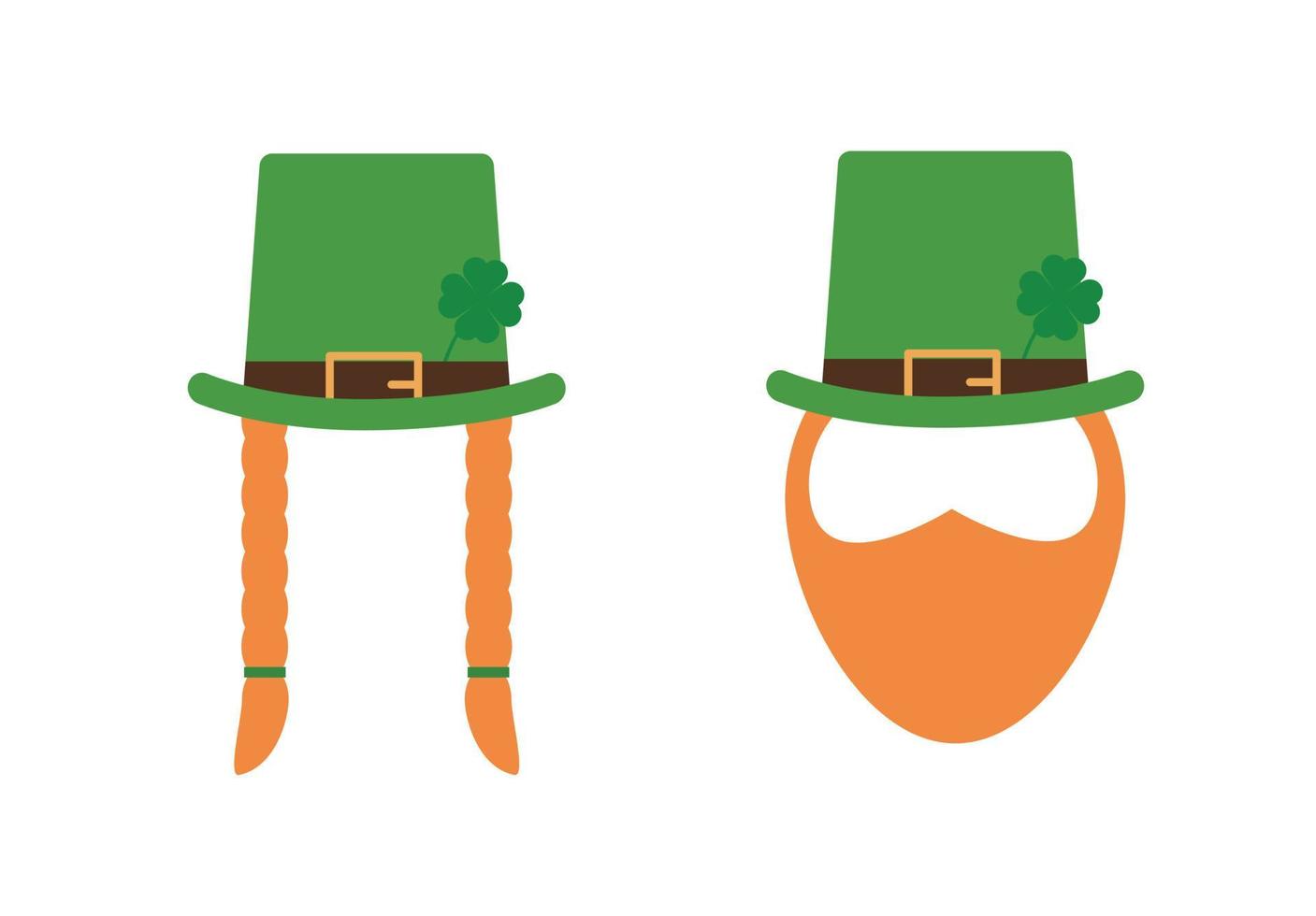 St. Patrick's Day Irish leprechauns with clover for good luck vector