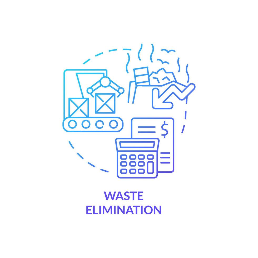 Waste elimination blue gradient concept icon. Resource allocation. Centrally planned ES advantages abstract idea thin line illustration. Isolated outline drawing. Myriad Pro-Bold fonts used vector