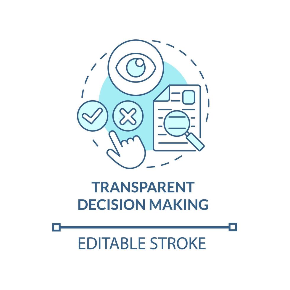 Transparency in decision making concept icon. Government transparency abstract idea thin line illustration. Political accountability issue. Vector isolated outline color drawing. Editable stroke