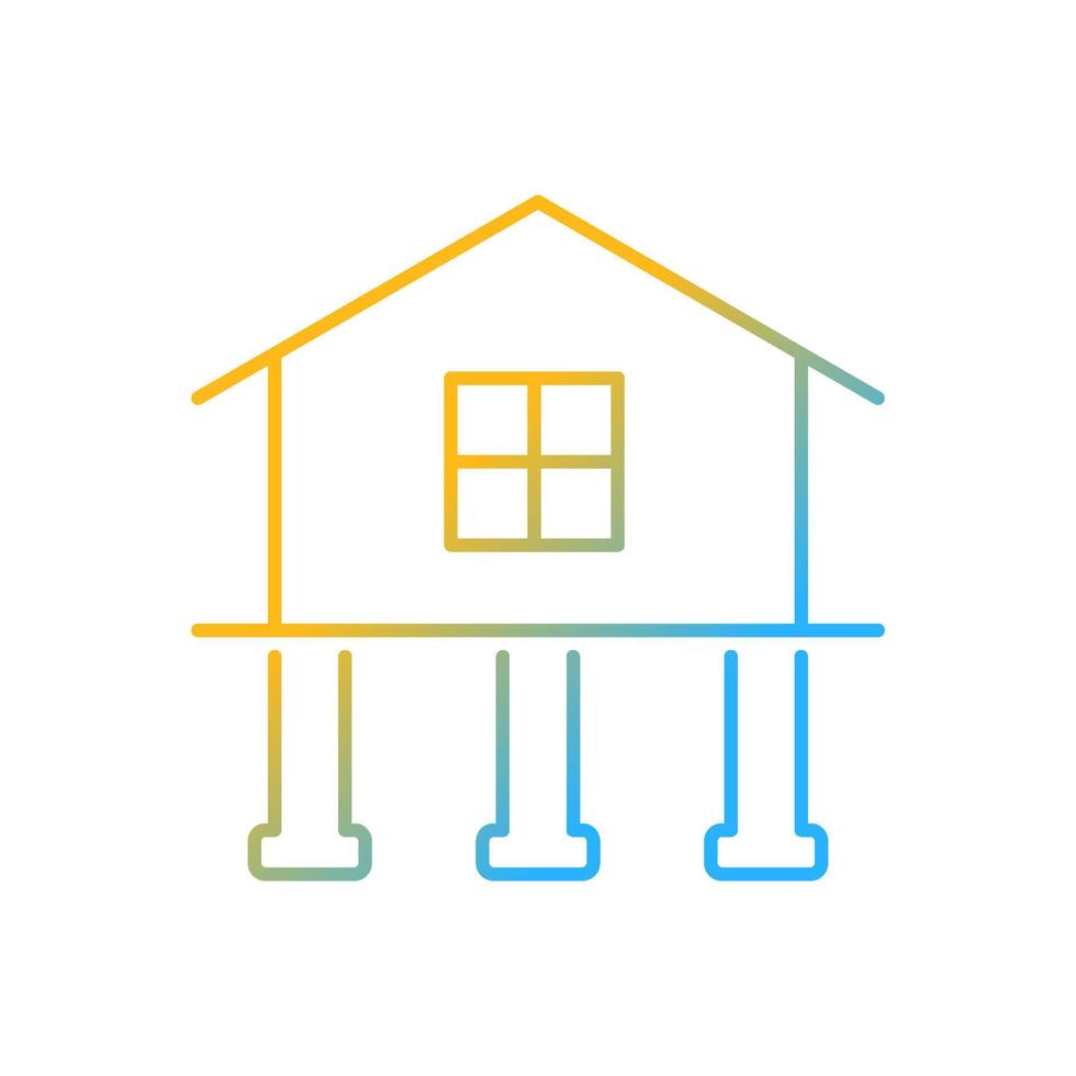 Strength and stability gradient linear vector icon. Buildings construction. Pile foundation. Adequate housing. Thin line color symbol. Modern style pictogram. Vector isolated outline drawing