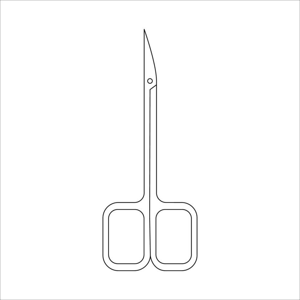 Nail scissors outline vector icon isolated on white background. Thin line black nail scissors sign