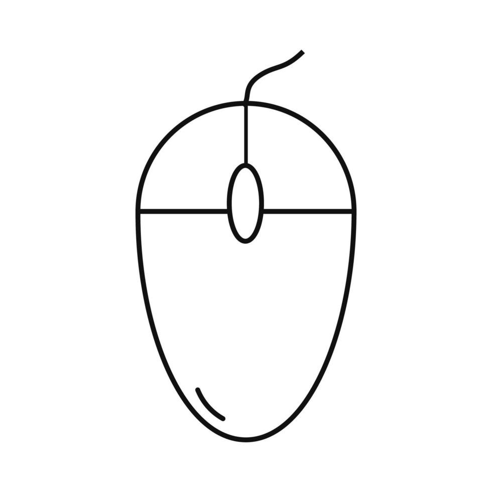 Vector illustration computer mouse outline icon for sale and computer hardware advertisement, website icon, icons computer business