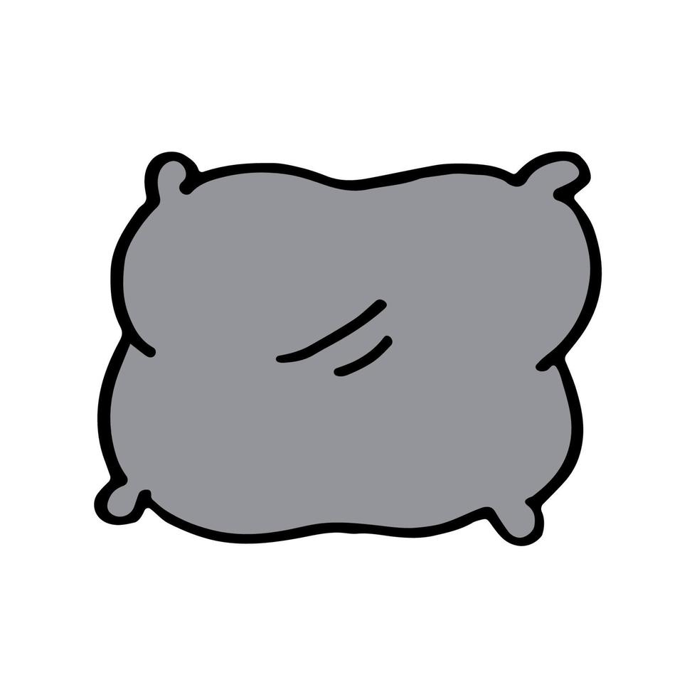 Cute hand drawn pillow icon. Vector illustration in doodle style isolated on white background. Symbol of relaxation and sleep
