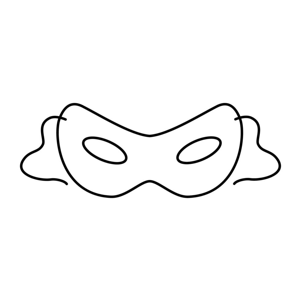 Eye mask outline icon. Vector sign isolated on white background. Masquerade ball symbol, festival logo illustration.