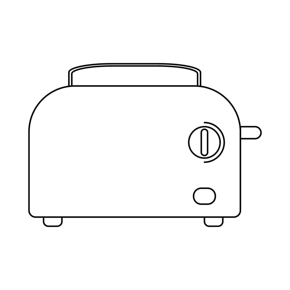 Toaster outline vector icon. Thin line sign isolated on white background. Illustration for web design. Small appliance for kitchen. Household tool symbol. Food preparation equipment