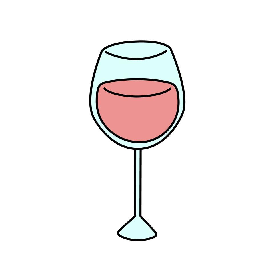 Wine glass icon in doodle style. Vector illustration isolated on white  background. Cute cartoon sign. Wedding toasting, wine glasses with  sparkling 5849563 Vector Art at Vecteezy