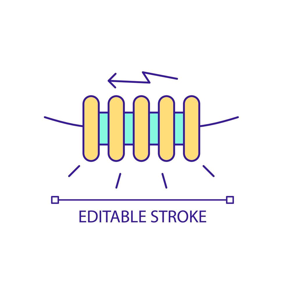 Electric reel RGB color icon. Smart grid component. Energy distribution system detail. Power industry. Isolated vector illustration. Simple filled line drawing. Editable stroke. Arial font used