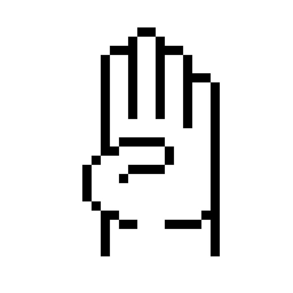 Pixel Art Four Fingers vector