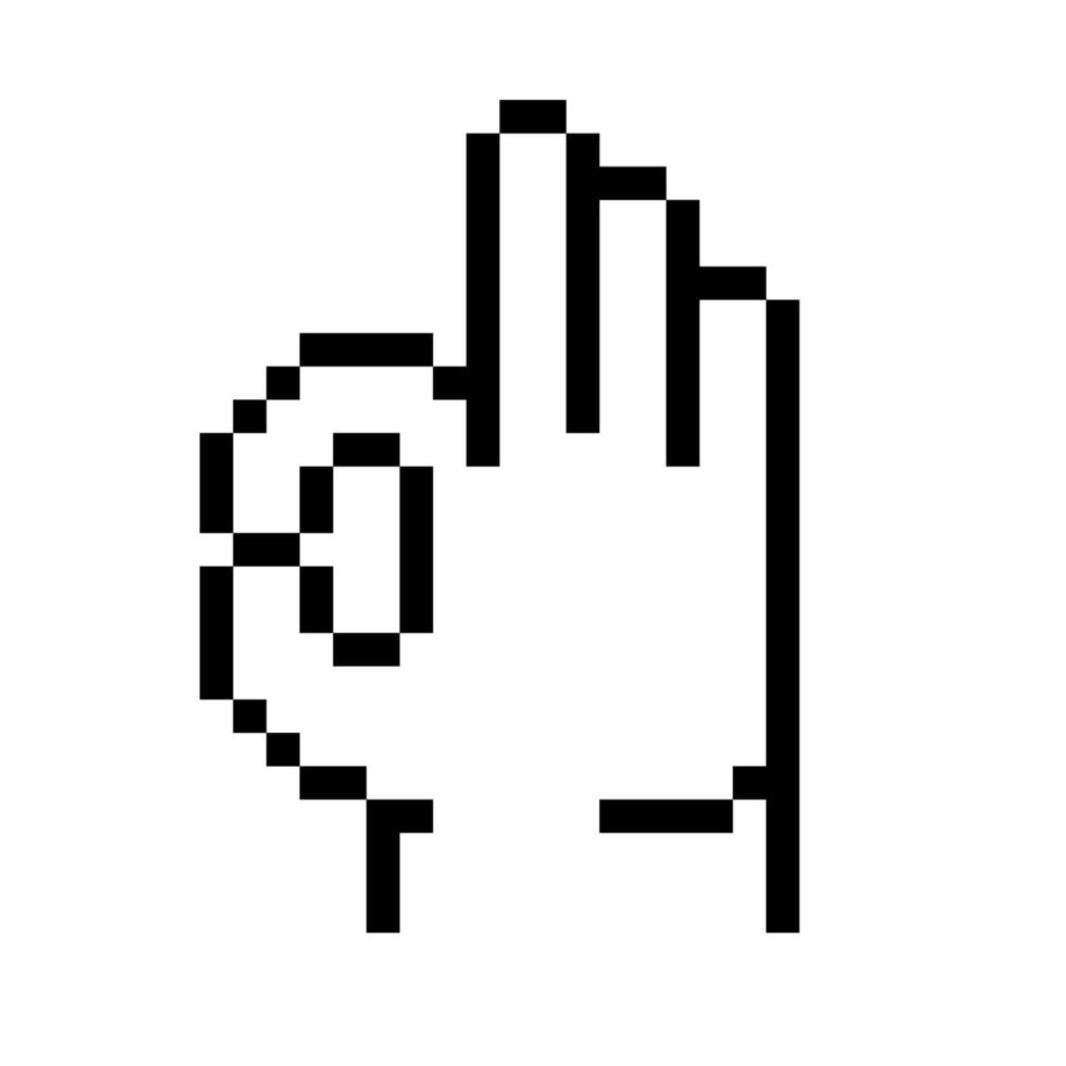 Pixel Art Okay Gesture vector
