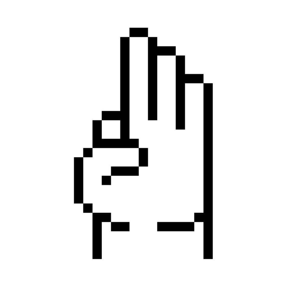 pixel art tres dedos vector