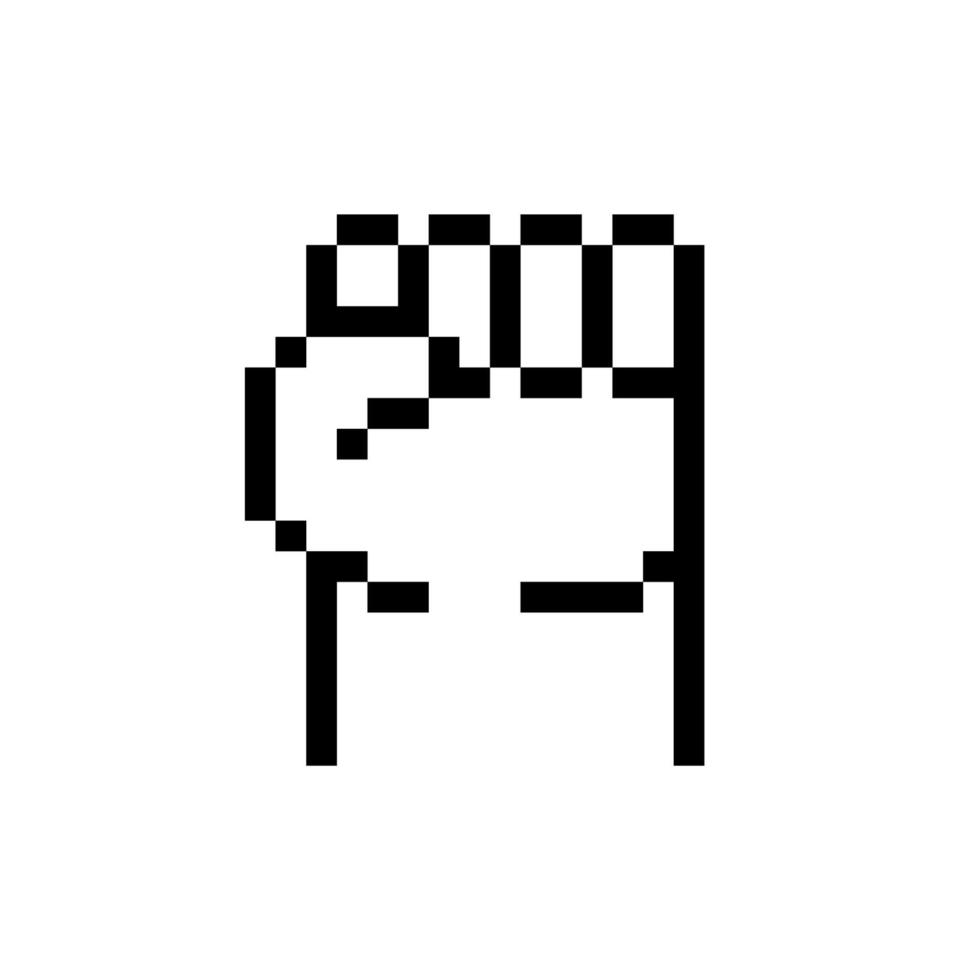 Pixel Art Fist vector