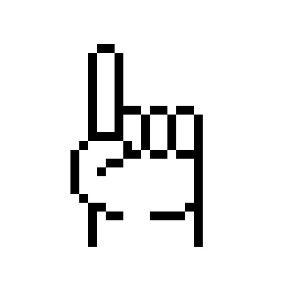 Pixel Art Pointing Hand vector