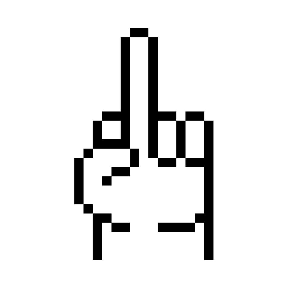 Pixel Art Middle Finger vector