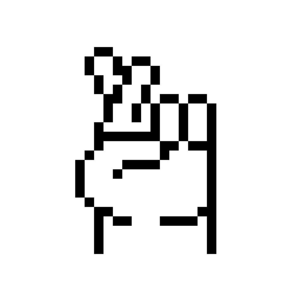 Pixel Art Crossed Finger vector