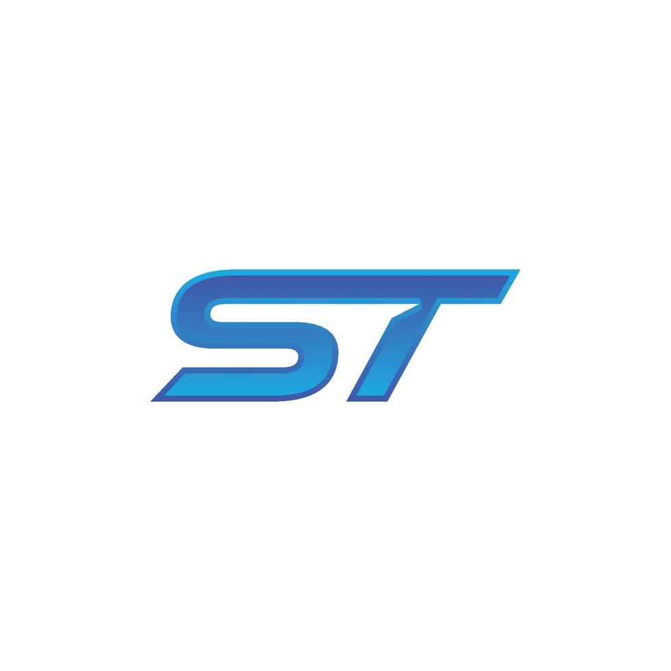 ST logo on white background. vector