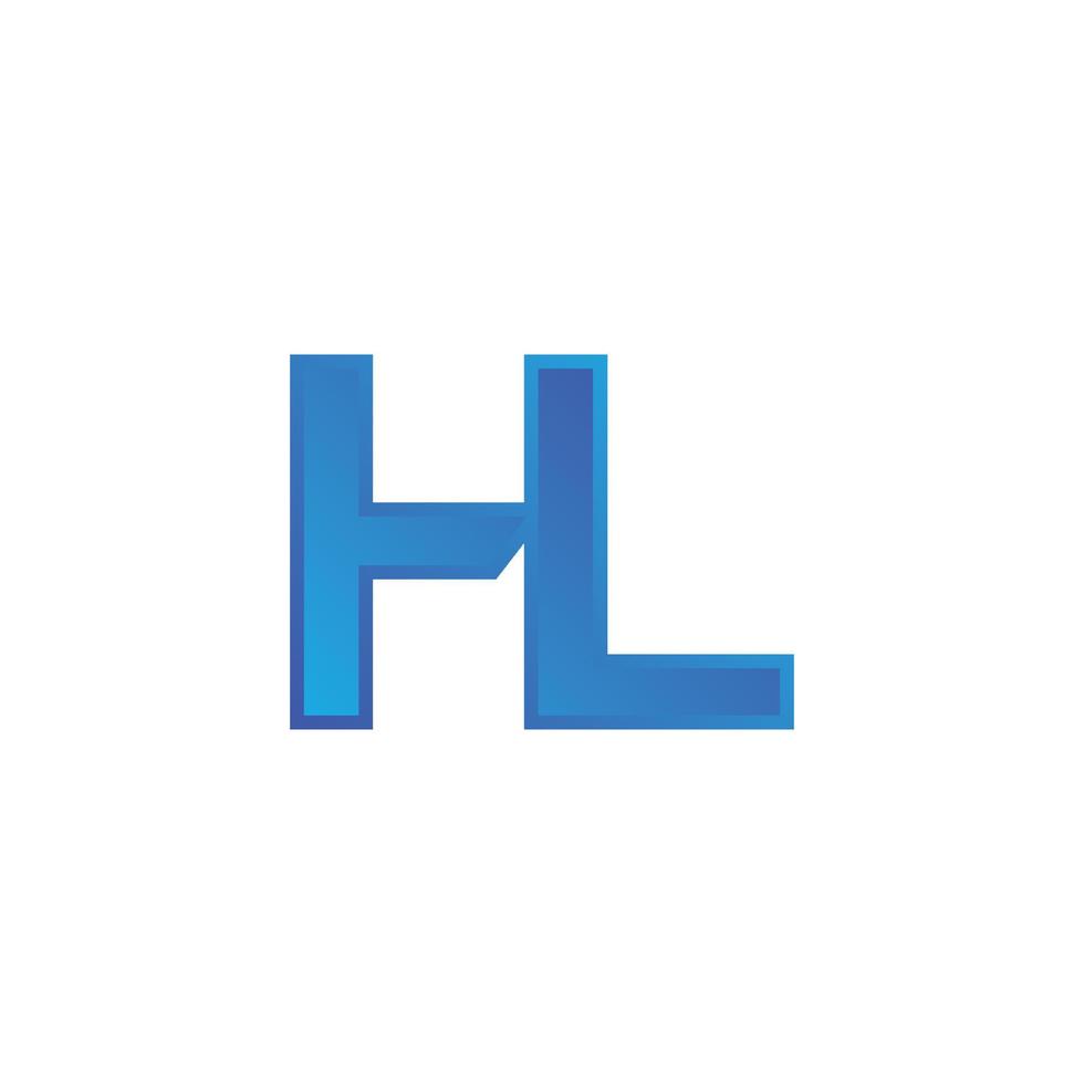 H and L logo on white background. vector