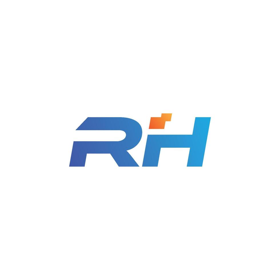 R and H logo on white background. vector