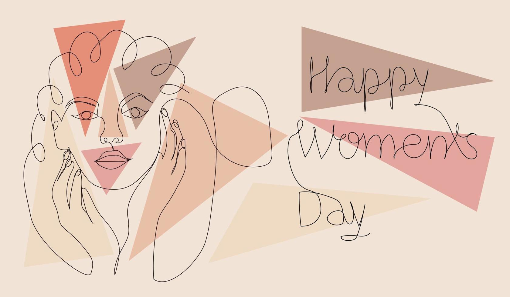 Happy womens day. banner with abstract face. vector