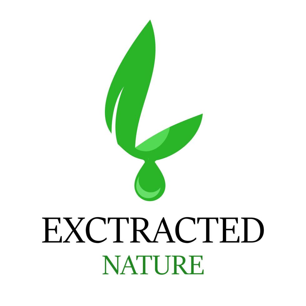 Exctracted nature logo design template illustration. there are exctracted leaf. this is good for nature, industrial, factory, pharmacy, medical, education etc vector