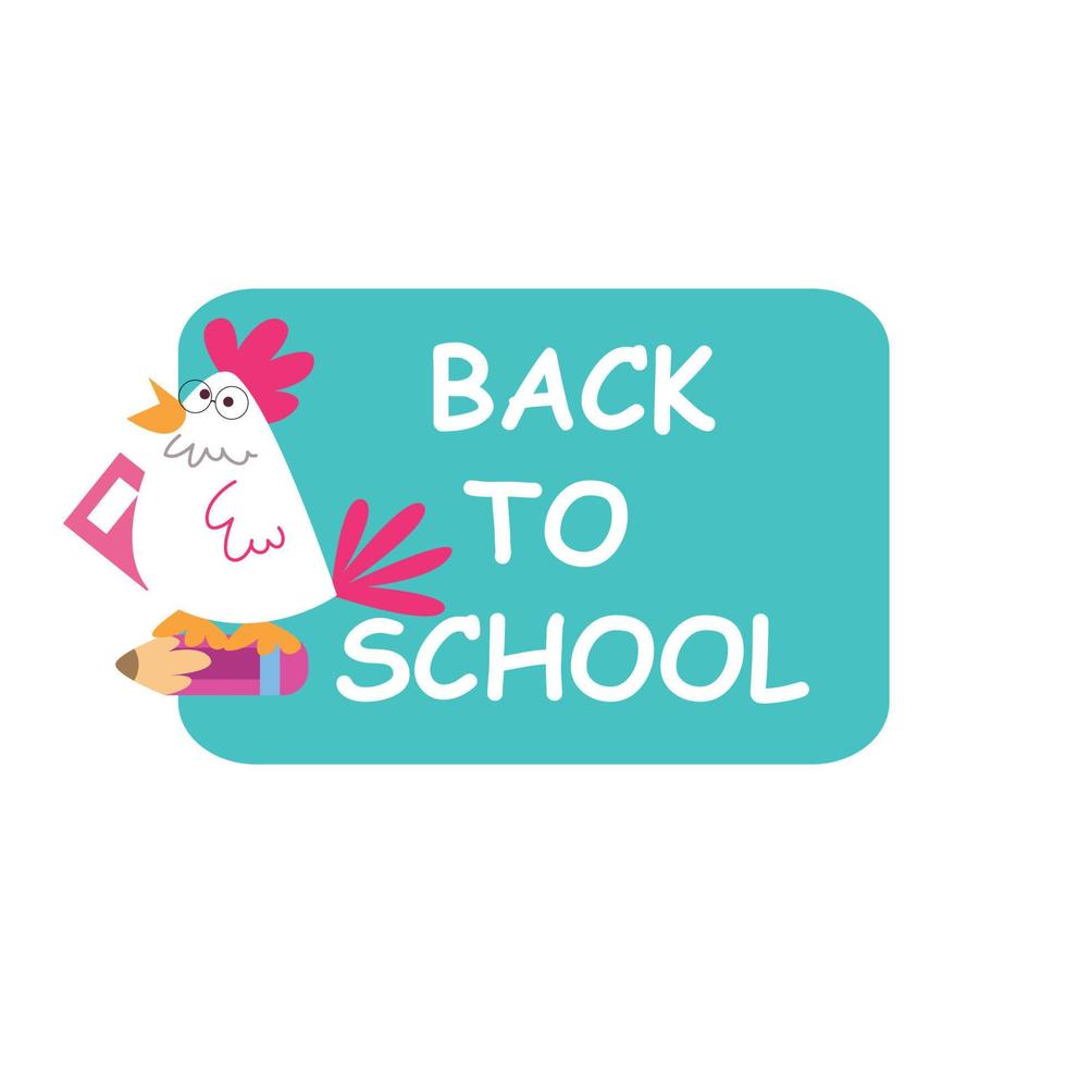 smooth cute cartoon chicken back to school vector