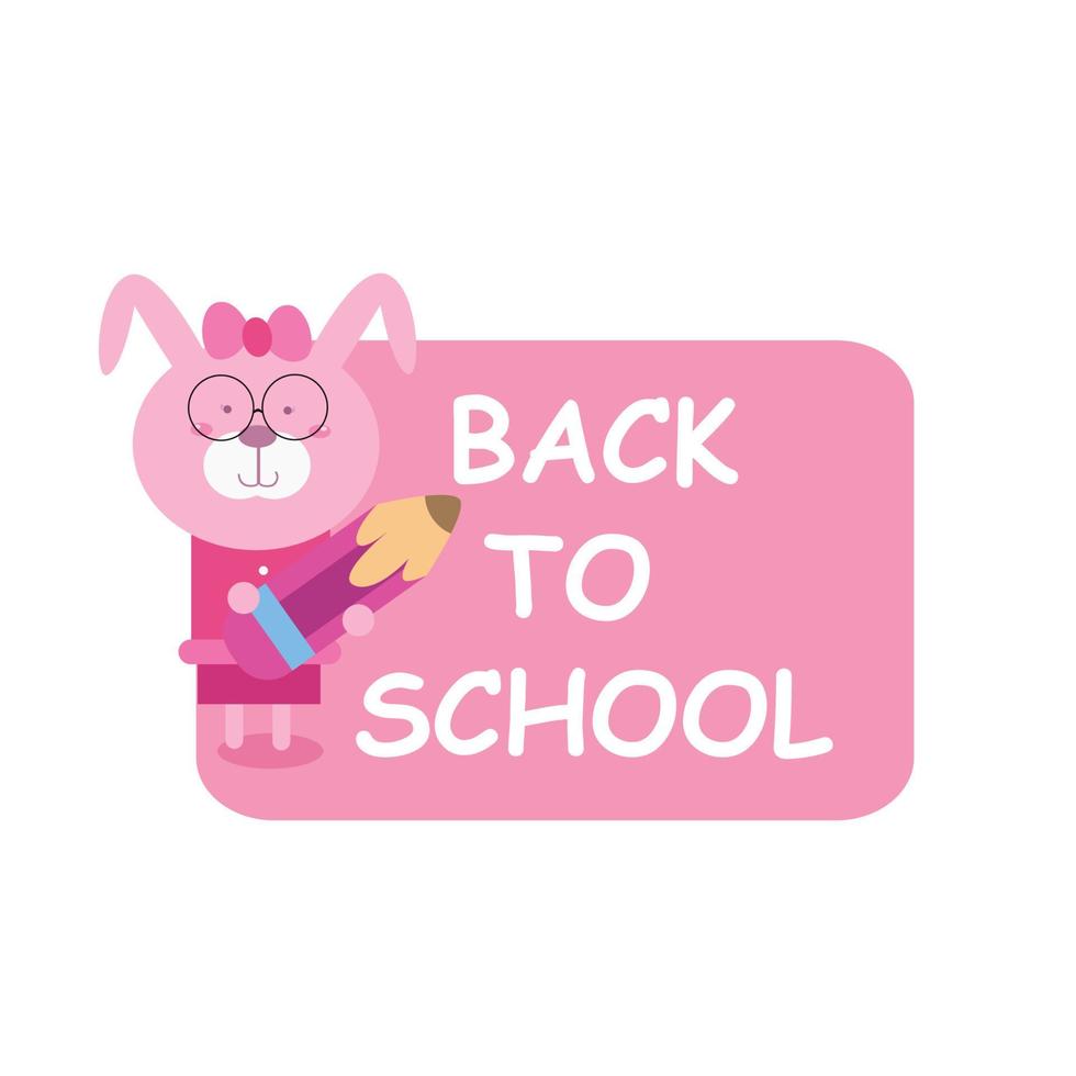 cute cartoon girl bunny back to school vector