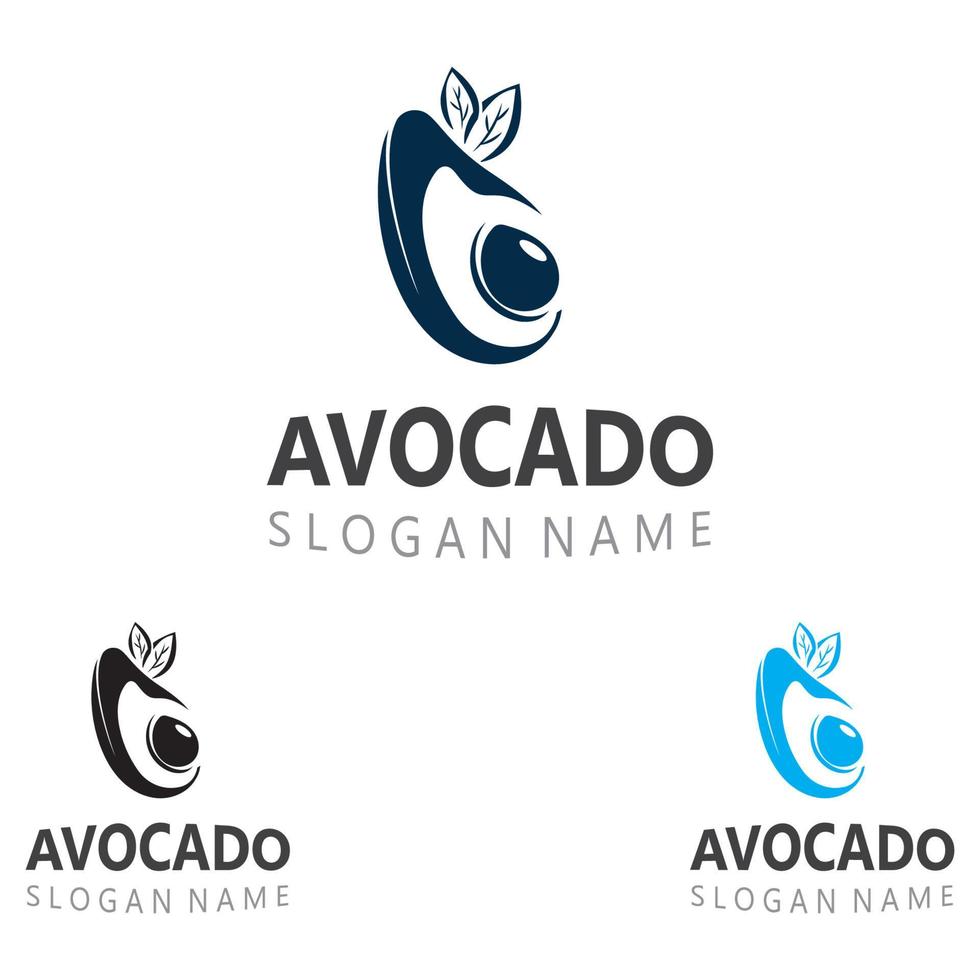 plantilla de ilustración creativa de diseño de logotipo de fruta fresca de aguacate vector