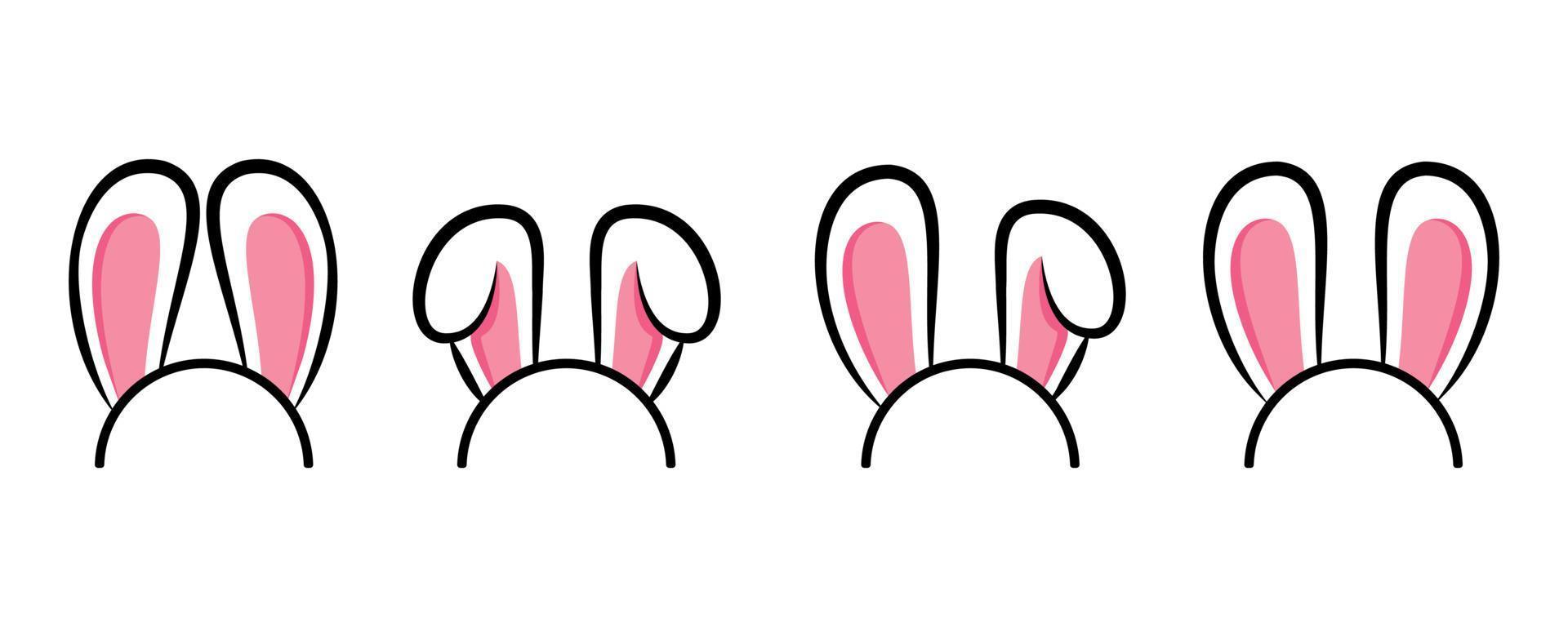 Set of Bunny ears .Rabbit ears icon set. vector